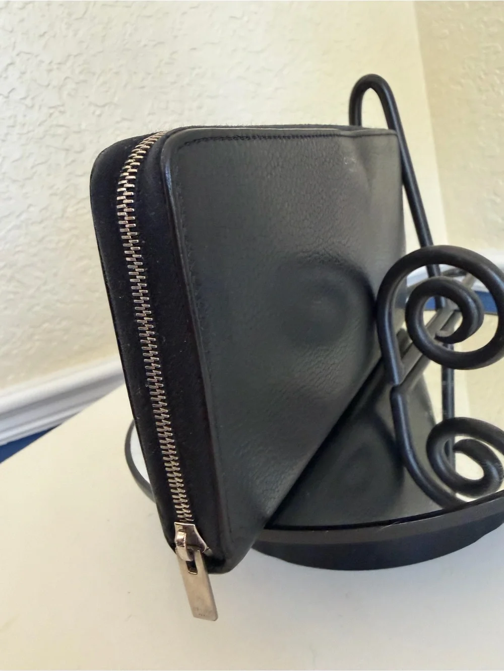 Celine Paris Large Zipped Continental Wallet Black Calfskin Zip-around Clutch